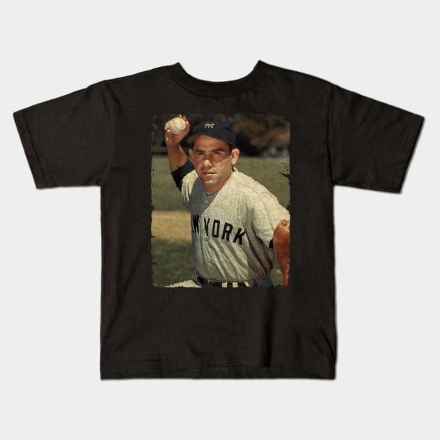 Yogi Berra - Catcher For The New York Yankees, 1951 Kids T-Shirt by PESTA PORA